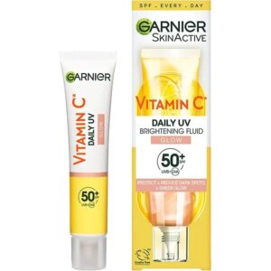 ضدآفتاب ویتامین سی گارنیر ا Garnier Skin Active Vitamin C Daily UV Brightening Fluid Glow SPF50+ 40ml
